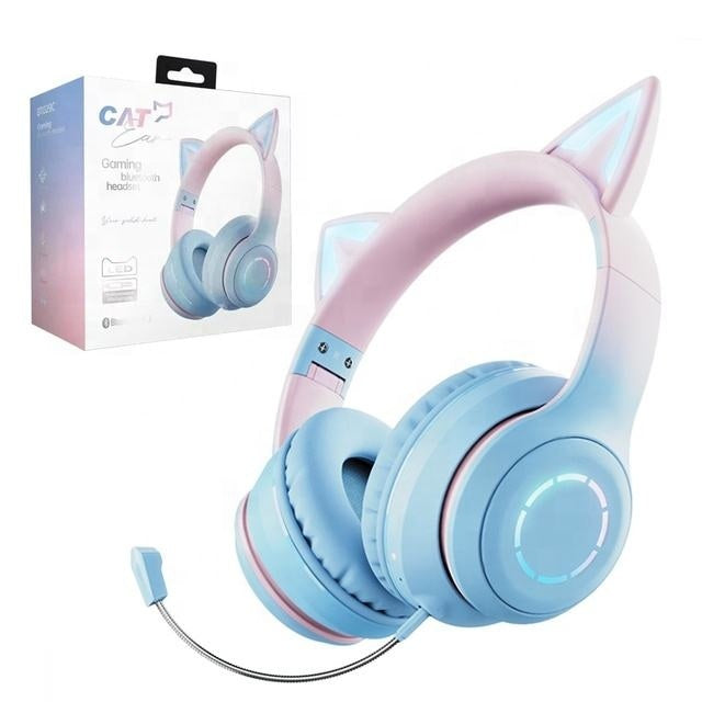 Cuffie gaming Bluetooth con orecchie da gatto e illuminazione RGB 🎧🐱