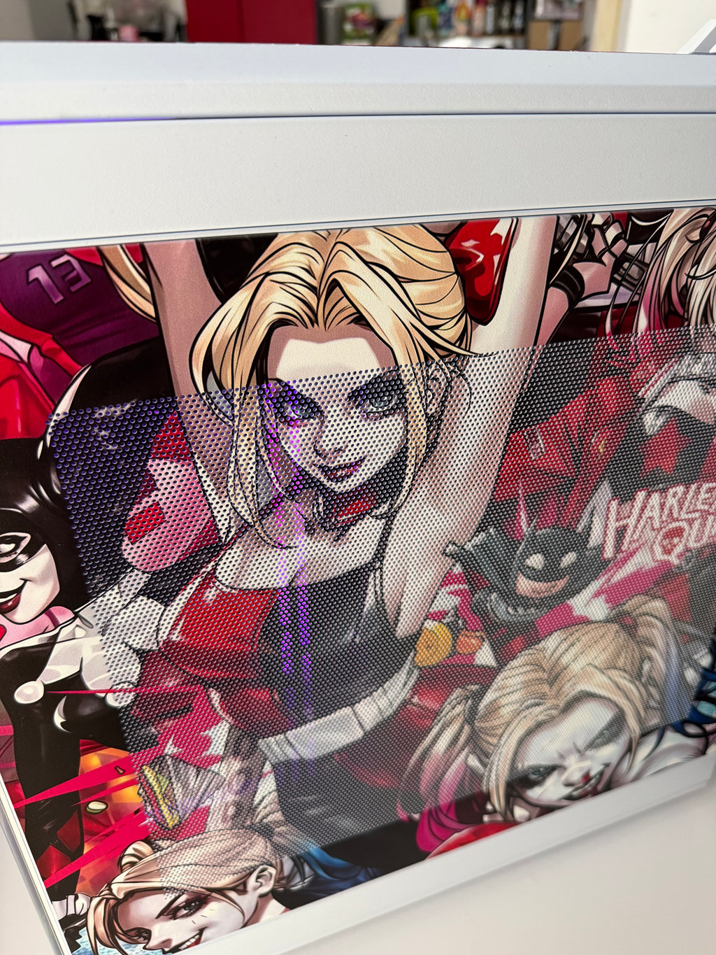 HARLEY QUINN custom pc Ryzen 7 | RTX 5060 | 64GB DDR5 | RAFFREDDAMENTO A LIQUIDO CUSTOM | LCD
